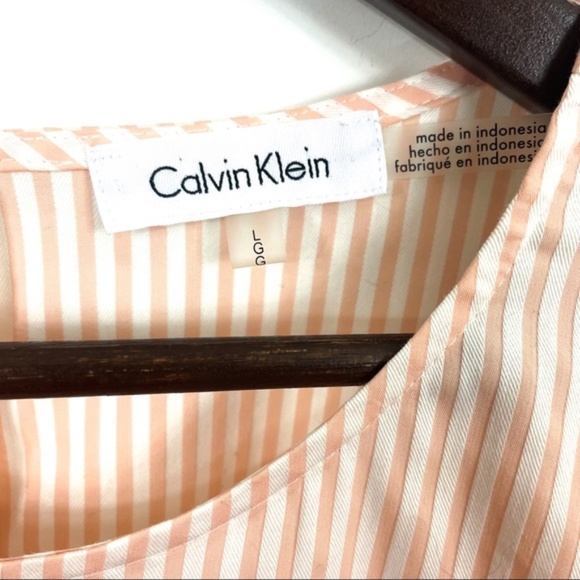 2 for 25 💥 Calvin Klein Striped 3/4 Ruffled Top in White and Blush - Picture 5 of 5